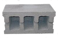 Блок пескоцементный трехщелевой 390х190х188 мм с закрытым дном