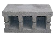 Блок керамзитобетонный трехщелевой 390х190х188 мм с закрытым дном