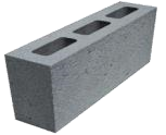 Блок пескоцементный трехпустотный 390х80х188 мм с открытым дном